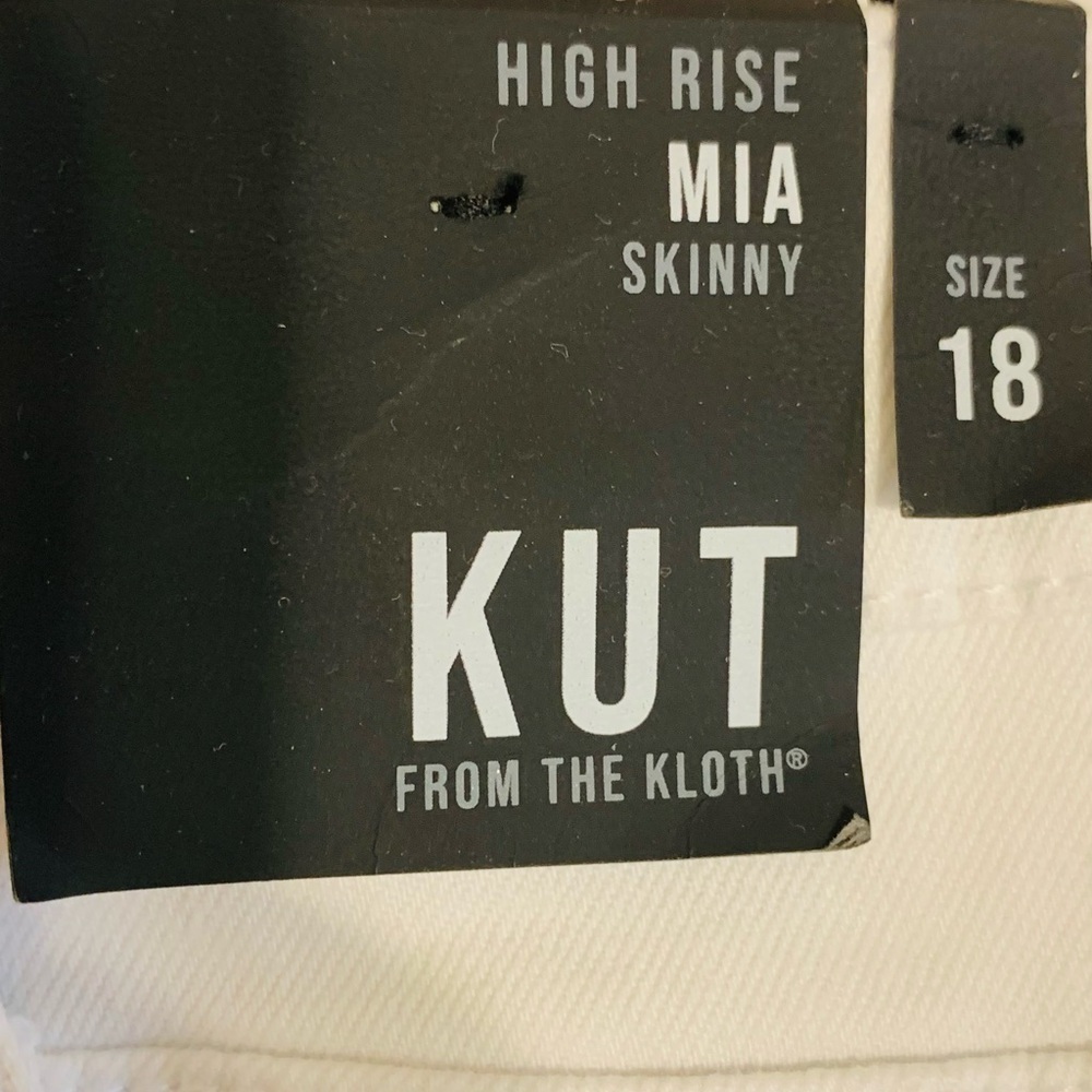Kut From The Kloth NWT High Rise Mia Skinny Ankle Jeans in Optic White SZ 18!!! - Picture 11 of 15